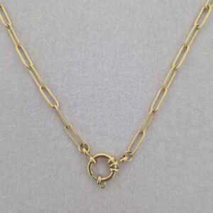 Ovale schakelketting met boeislot - Goud