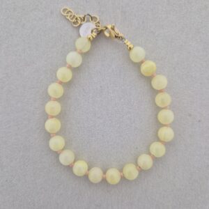 Armband met gele kralen en peach Miyuki Beads