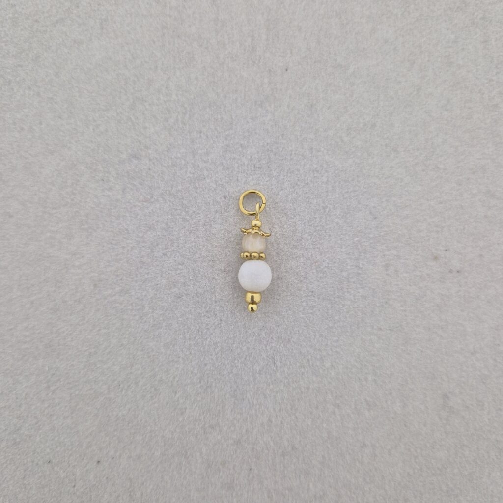 Bedel met witte kralen - goud