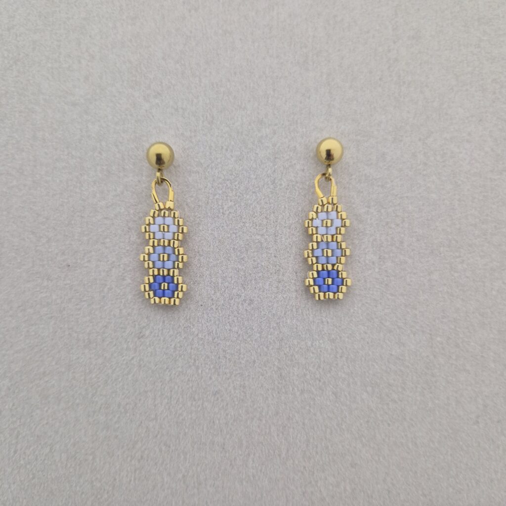 Oorbellen Miyuki bloemetjes | Blauw