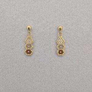 Oorbellen Miyuki bloemetjes | Bruin