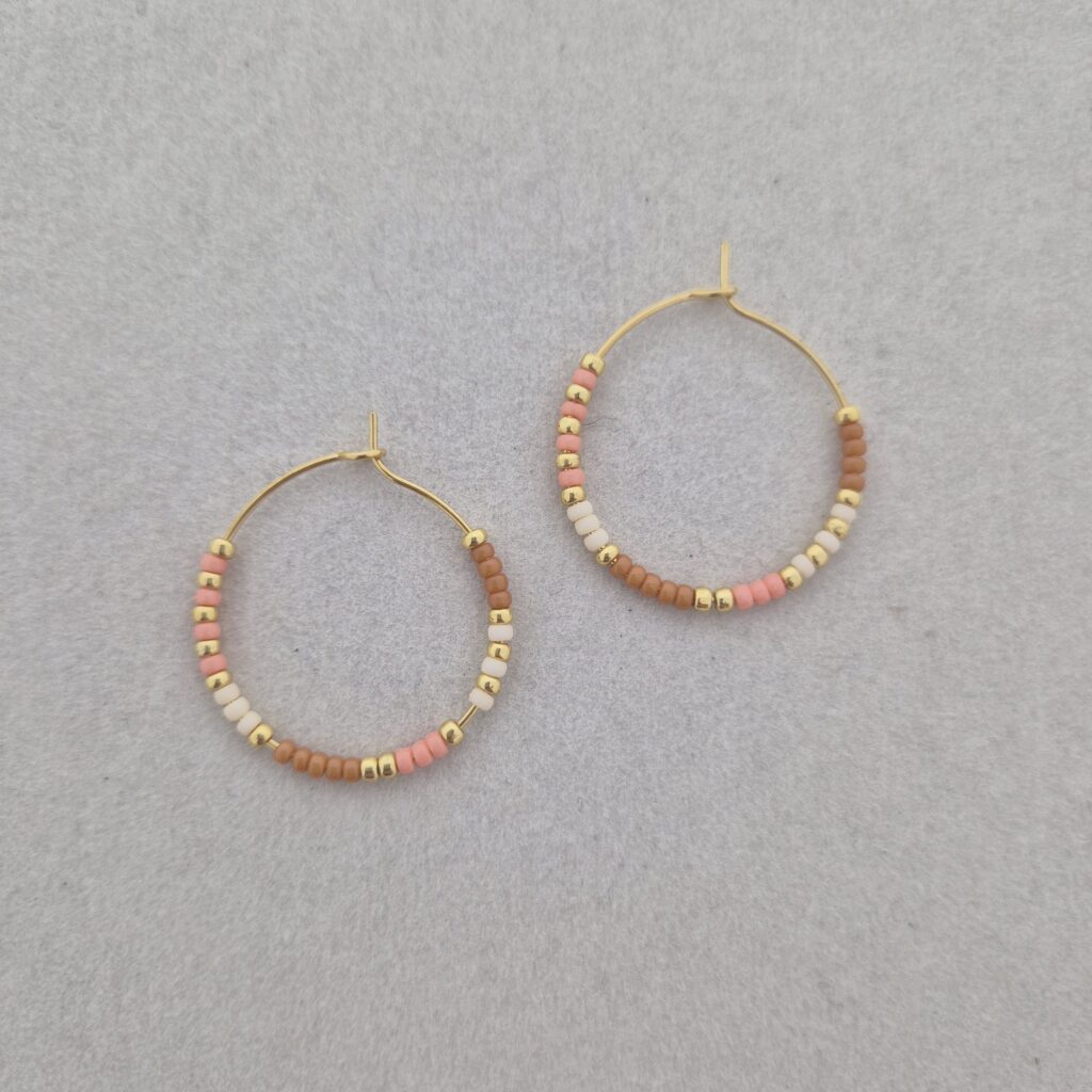 Oorringen met Miyuki Beads - Goud