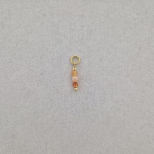 Bedel met 3 mini natuursteentjes - bruin beige goud