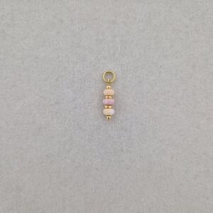 Bedel met beige en roze discs - goud