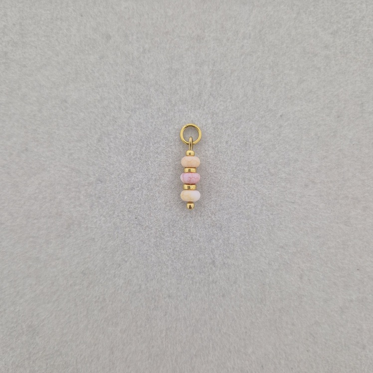 Bedel met beige en roze discs - goud