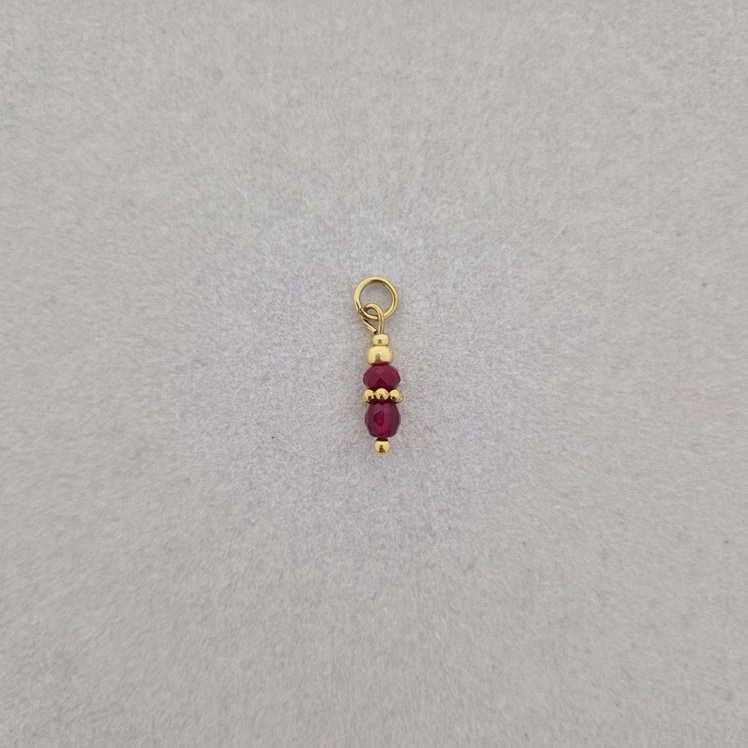 Bedel met bordeaux facetkraaltjes - goud