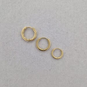 Setje basis oorringen - 15 mm - 14 mm - 11 mm goud